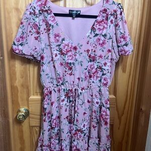 Charming Charlie Pink Puff Sleeve Sundress